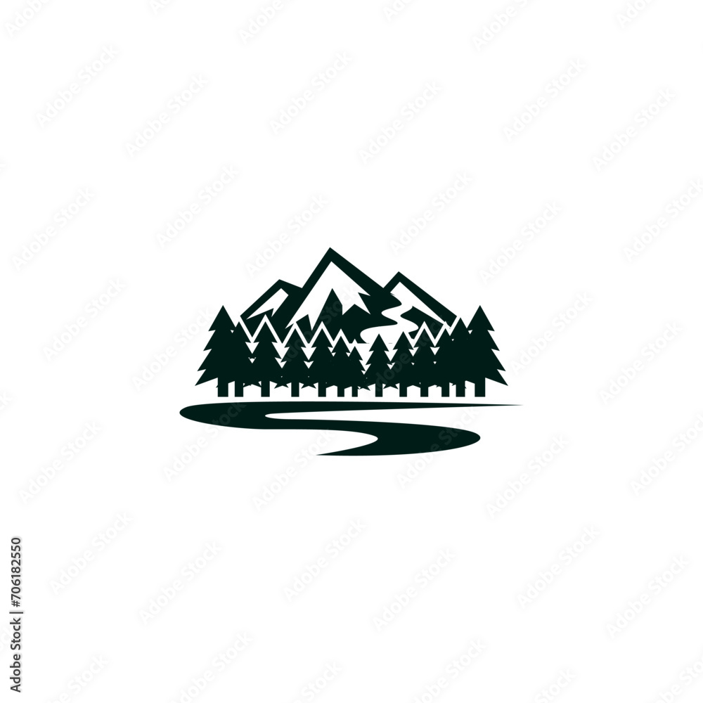 mountain nature adventure river explore logo design vector modern mountain nature adventure river explore logo design vector modern