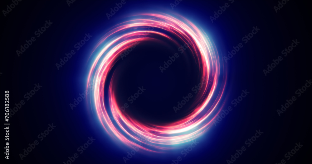 Looped twirl circle of stripes and lines of bright purple beautiful magical energy glowing neon, round frame. Abstract background Looped twirl circle of stripes and lines of bright purple beautiful magical energy glowing neon, round frame. Abstract background