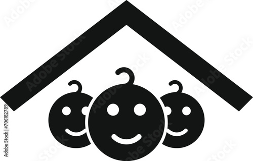 Care house support icon simple vector. Spouse unit. Protect volunteer