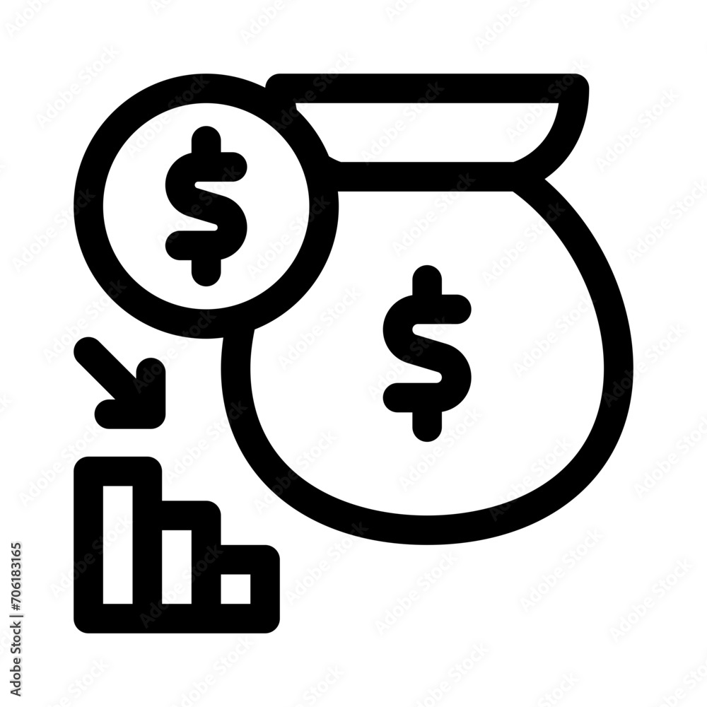 recession line icon recession line icon