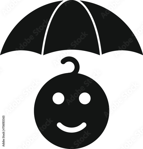 Smiling child support icon simple vector. Charitable kid. Volunteer give