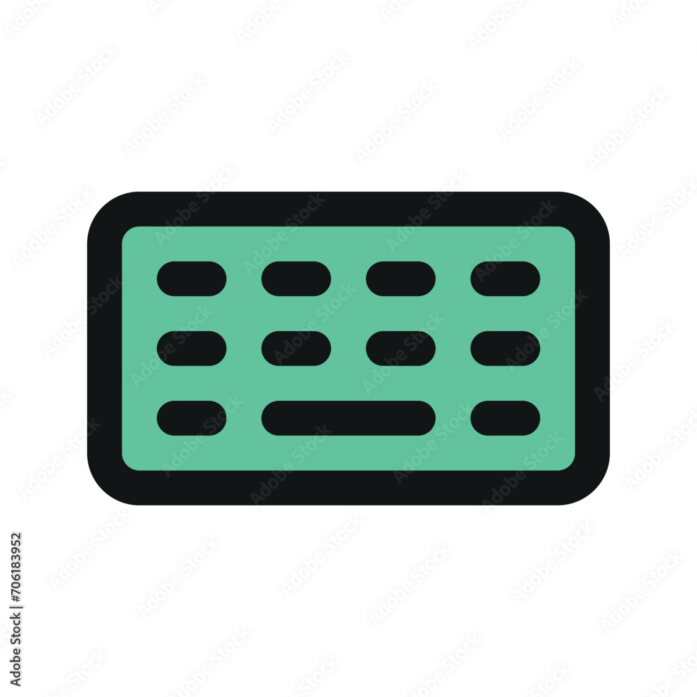 Illustration vector graphic icon of Keyboard. Filled Line Style Icon. Computer And Device Themed Icon. Vector illustration isolated on white background. Perfect for website or application design. Illustration vector graphic icon of Keyboard. Filled Line Style Icon. Computer And Device Themed Icon. Vector illustration isolated on white background. Perfect for website or application design.