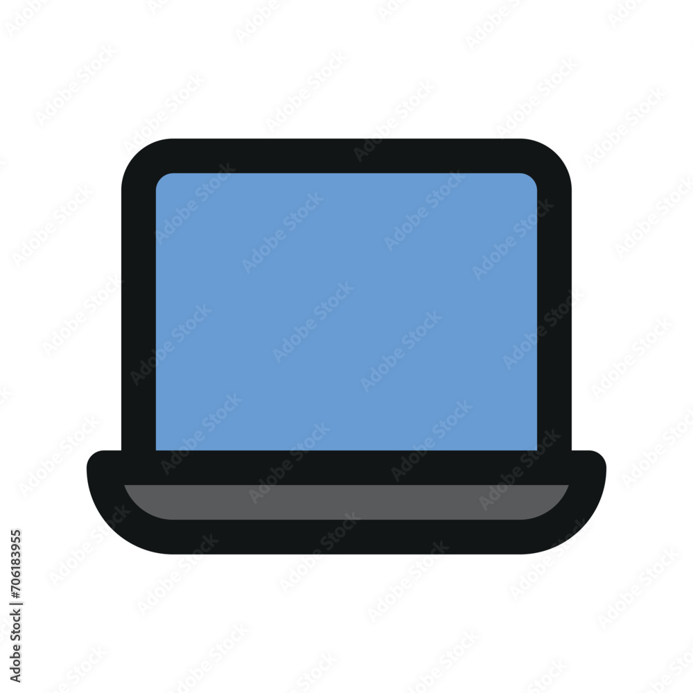 Illustration vector graphic icon of Laptop. Filled Line Style Icon. Computer And Device Themed Icon. Vector illustration isolated on white background. Perfect for website or application design. Illustration vector graphic icon of Laptop. Filled Line Style Icon. Computer And Device Themed Icon. Vector illustration isolated on white background. Perfect for website or application design.