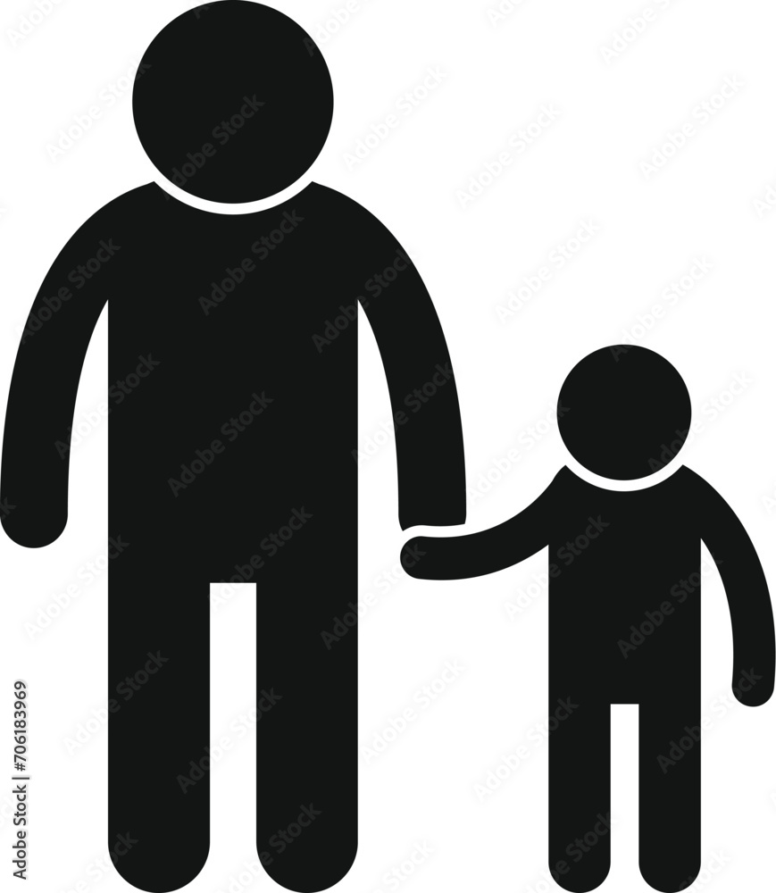 Family kid support icon simple vector. Unit shield. Protect adoption Family kid support icon simple vector. Unit shield. Protect adoption