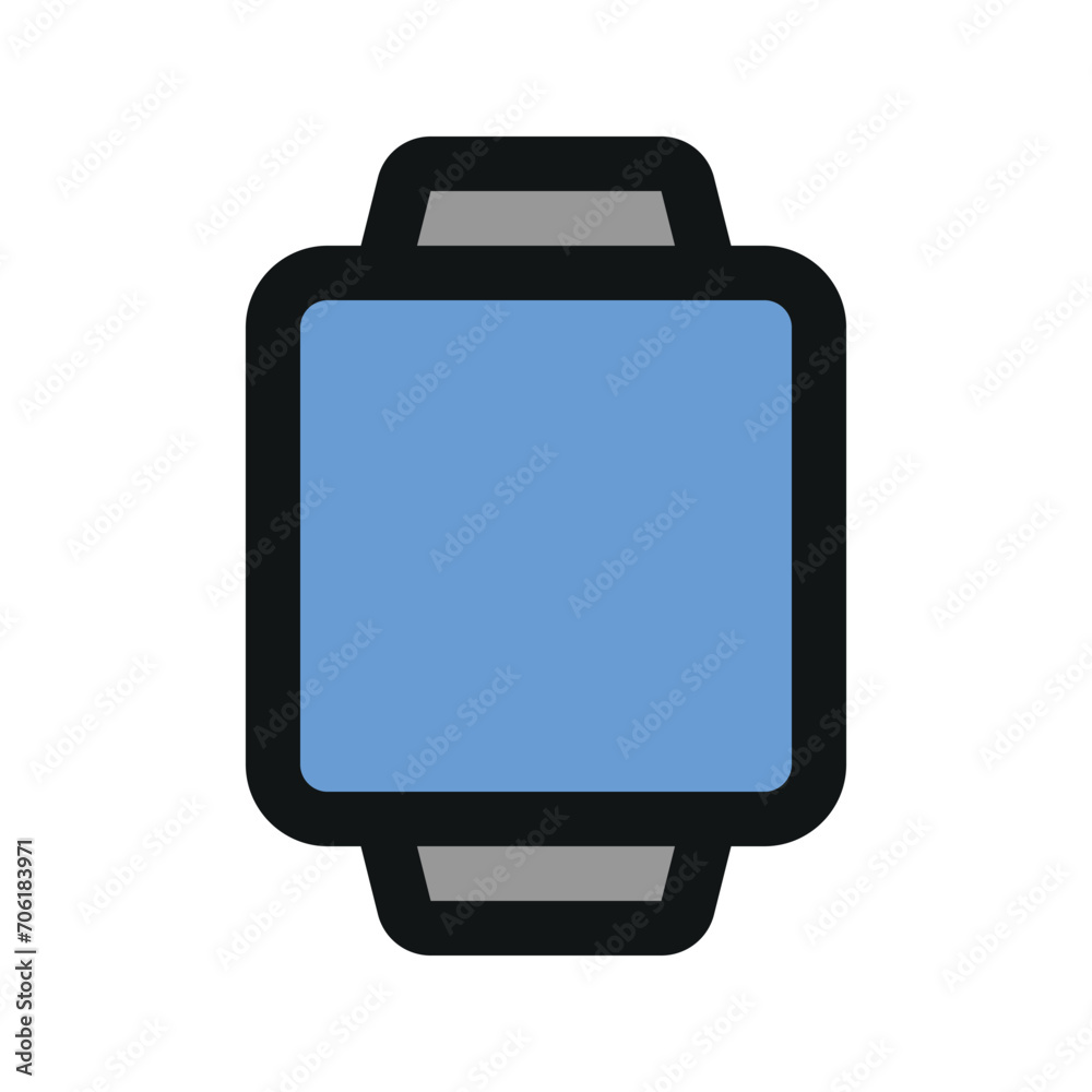 Illustration vector graphic icon of Smart Watch. Filled Line Style Icon. Computer And Device Themed Icon. Vector illustration isolated on white background. Perfect for website or application design. Illustration vector graphic icon of Smart Watch. Filled Line Style Icon. Computer And Device Themed Icon. Vector illustration isolated on white background. Perfect for website or application design.