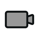 Illustration vector graphic icon of Video Camera. Filled Line Style Icon. Computer And Device Themed Icon. Vector illustration isolated on white background. Perfect for website or application design.