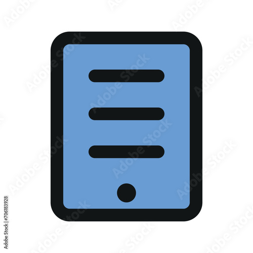 Illustration vector graphic icon of Ebook Reader. Filled Line Style Icon. Computer And Device Themed Icon. Vector illustration isolated on white background. Perfect for website or application design.