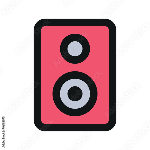 Illustration vector graphic icon of Speaker. Filled Line Style Icon. Computer And Device Themed Icon. Vector illustration isolated on white background. Perfect for website or application design.