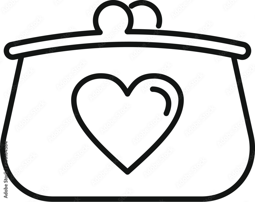 Love parent wallet icon outline vector. Child support. Hand help volunteer Love parent wallet icon outline vector. Child support. Hand help volunteer