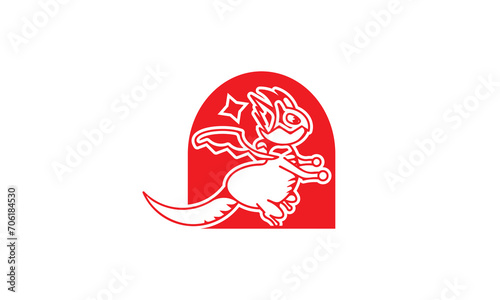 Baby Dragon with stars Logo