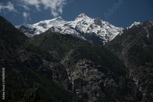 snow peaks in the mountains © yugam