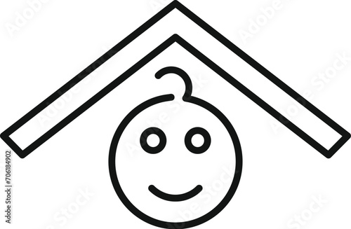 Care house support icon outline vector. Spouse unit. Protect volunteer