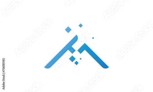 Modern Letter A digital Logo