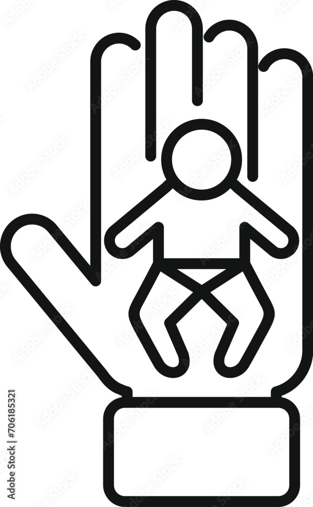 Child support care icon outline vector. Parent help. Community medical Child support care icon outline vector. Parent help. Community medical