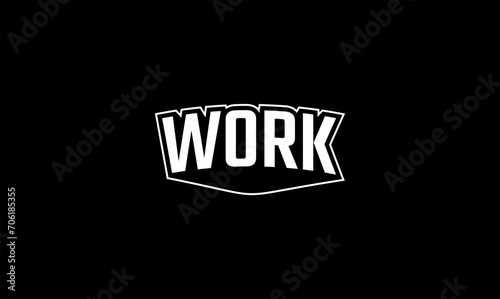 Illustration vector graphic typography of work on black background. Team text vintage. Good for template background  t-shirt  banner  poster  etc. 