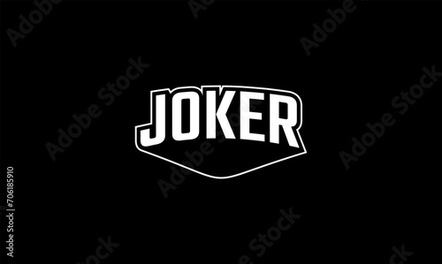 Illustration vector graphic typography of joker on black background. Team text vintage. Good for template background, t-shirt, banner, poster, etc. 