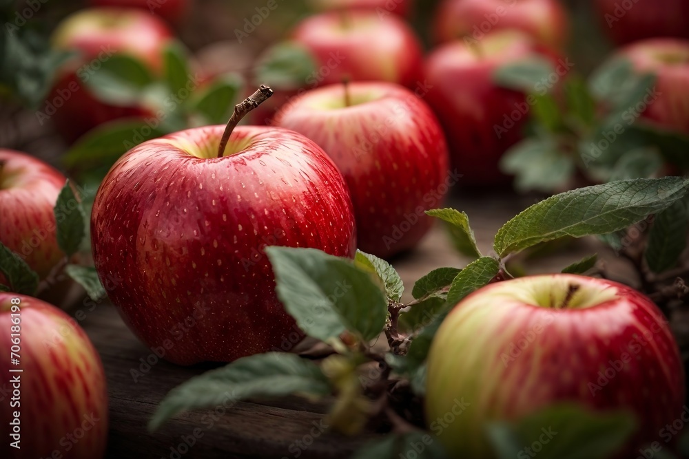 red apples in Macro shot