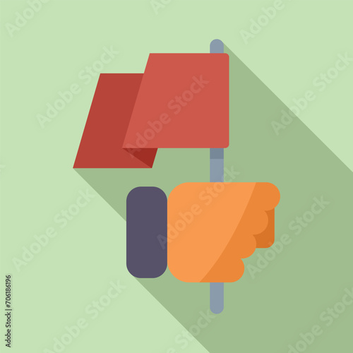 Take polling booth flag icon flat vector. Choice election. Vote people