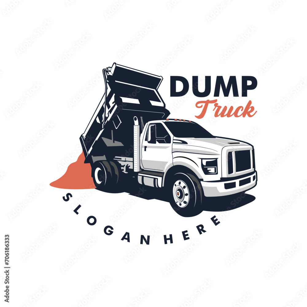 Obraz premium illustration of a truck vector illustration dump truck vector logo dump truck logo design 