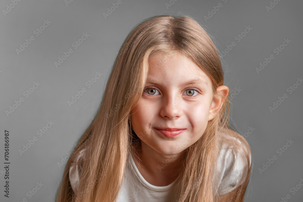 Portrait of cute little girl with long light hair Portrait of cute little girl with long light hair