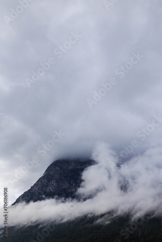 Mountain landscape. rain clouds over the mountain. Turkey.