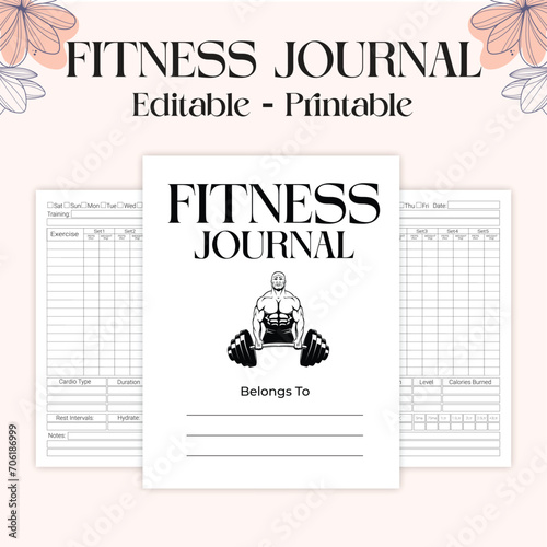 Fitness planner template for workout schedule