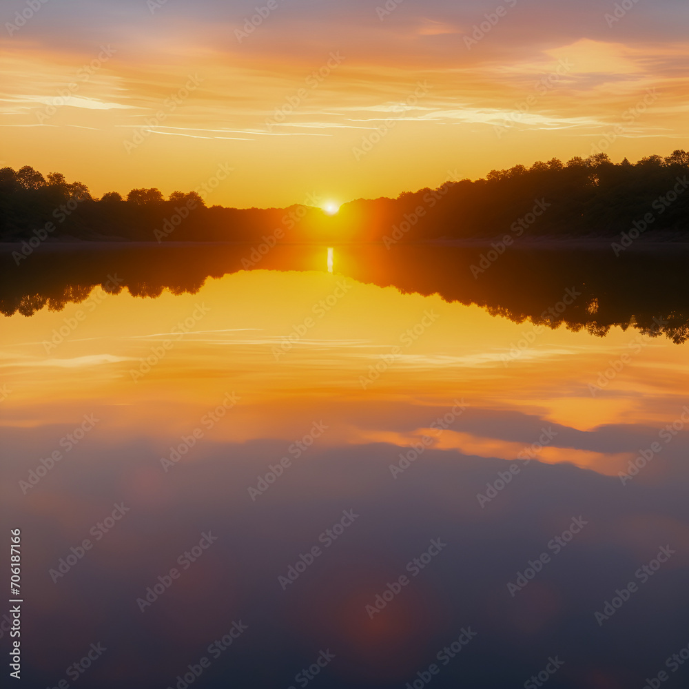 Fototapeta premium sunrise over lake