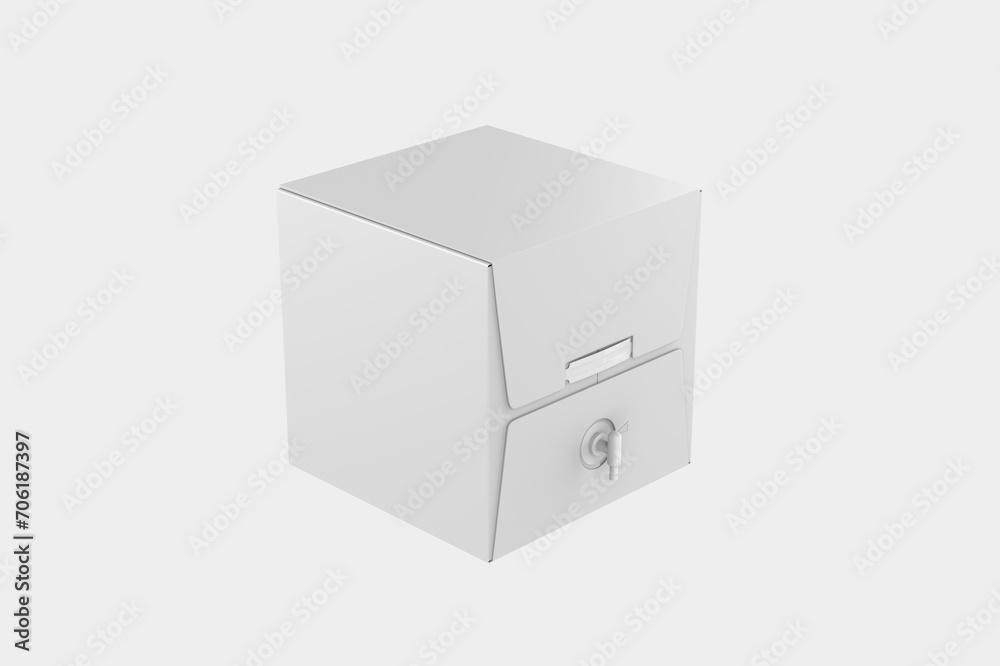 Hard Box Wine Dispenser with a Tap For Branding. Blank 3d illustration. Hard Box Wine Dispenser with a Tap For Branding. Blank 3d illustration.