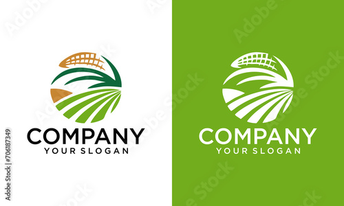 Corn farming logo design vector illustration. Abstract Agriculture Logo Template