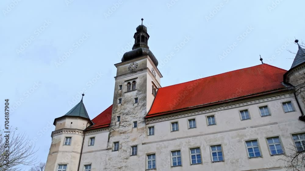 Hartheim Castle Exterior, Alkoven, Austria - Drone Shot Hartheim Castle Exterior, Alkoven, Austria - Drone Shot