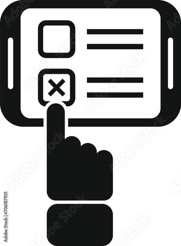 Table polling booth icon simple vector. Democracy choice. Vote poll people