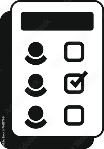 Ballot paper icon simple vector. Vote person. Debate talking report