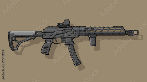 Graphic image of submachine gun