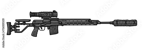 Graphic image of assault riffle