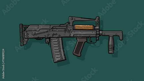 Graphic image of assault riffle