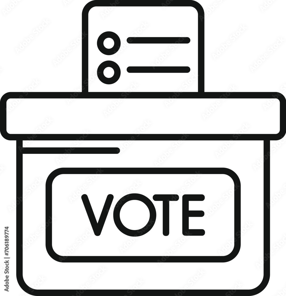 Vote ballot box icon outline vector. Debate talking. People process Vote ballot box icon outline vector. Debate talking. People process