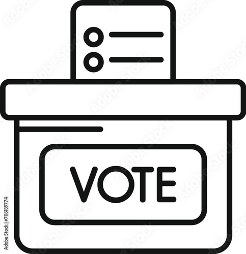 Vote ballot box icon outline vector. Debate talking. People process