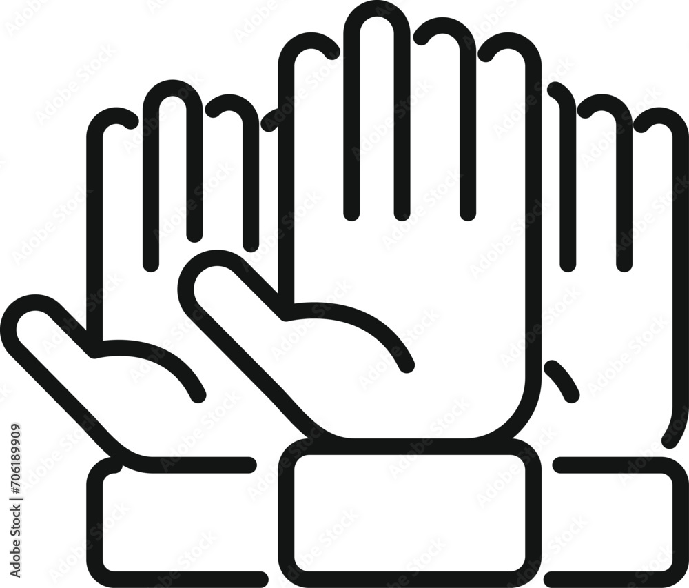 Obraz premium Voting choice icon outline vector. Debate talking report. Protect decision