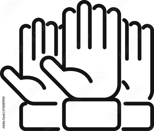 Voting choice icon outline vector. Debate talking report. Protect decision