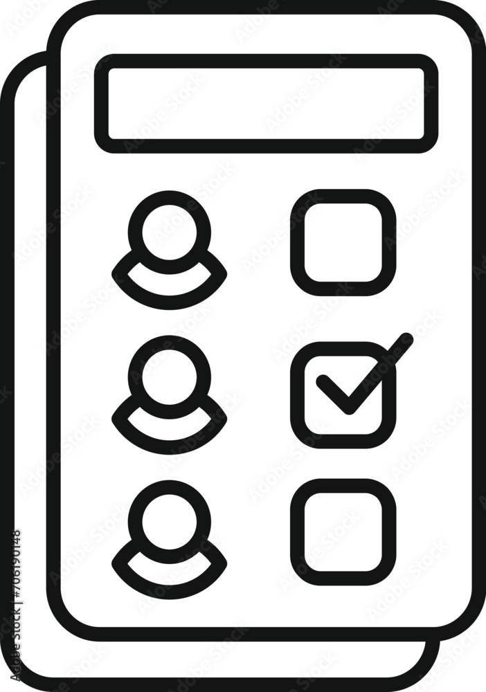 Ballot paper icon outline vector. Vote person. Debate talking report Ballot paper icon outline vector. Vote person. Debate talking report