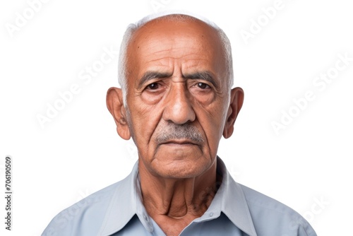 Elderly man serious face portrait