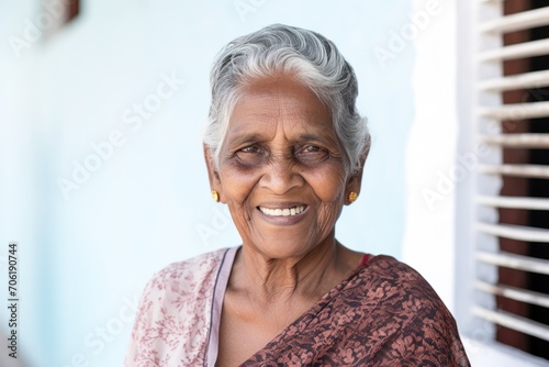 Elderly woman smiling happy face portrait