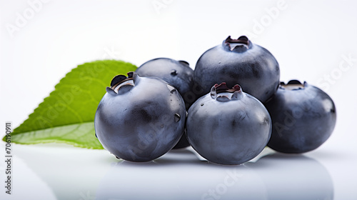 Close-up Capture of Blueberries. Generative AI.