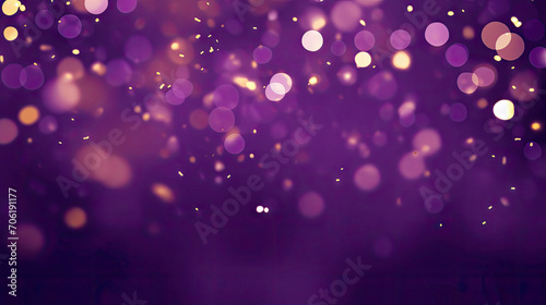 Purple Festive abstract Background, Happy New Year Celebration Sparkles Banner, space for text 