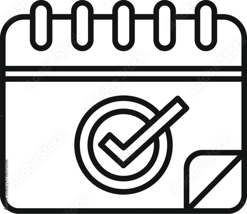 Choice ballot date icon outline vector. People process. Electronic presidency