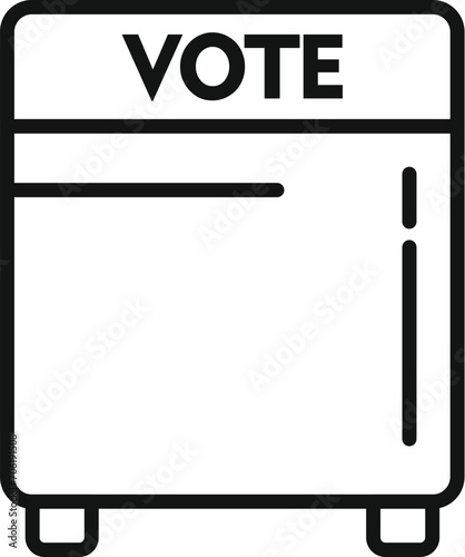 Vote box icon outline vector. People process report. Choosing machine debate