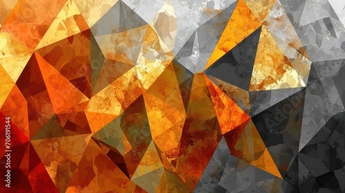  a very colorful abstract background with a lot of small pieces of orange, yellow, black and white shapes on it.