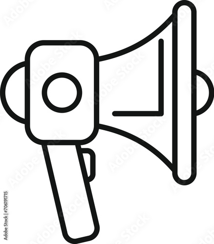 Megaphone protest icon outline vector. People election. Speaker interview