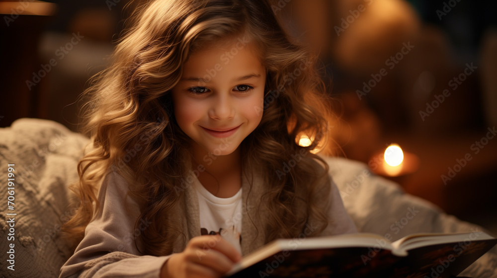 woman reading a book, Adorable baby girl reading a book in the living room of her house at night. Cliff and achievement in the context of education learning at home with a stunning sunset woman reading a book, Adorable baby girl reading a book in the living room of her house at night. Cliff and achievement in the context of education learning at home with a stunning sunset
