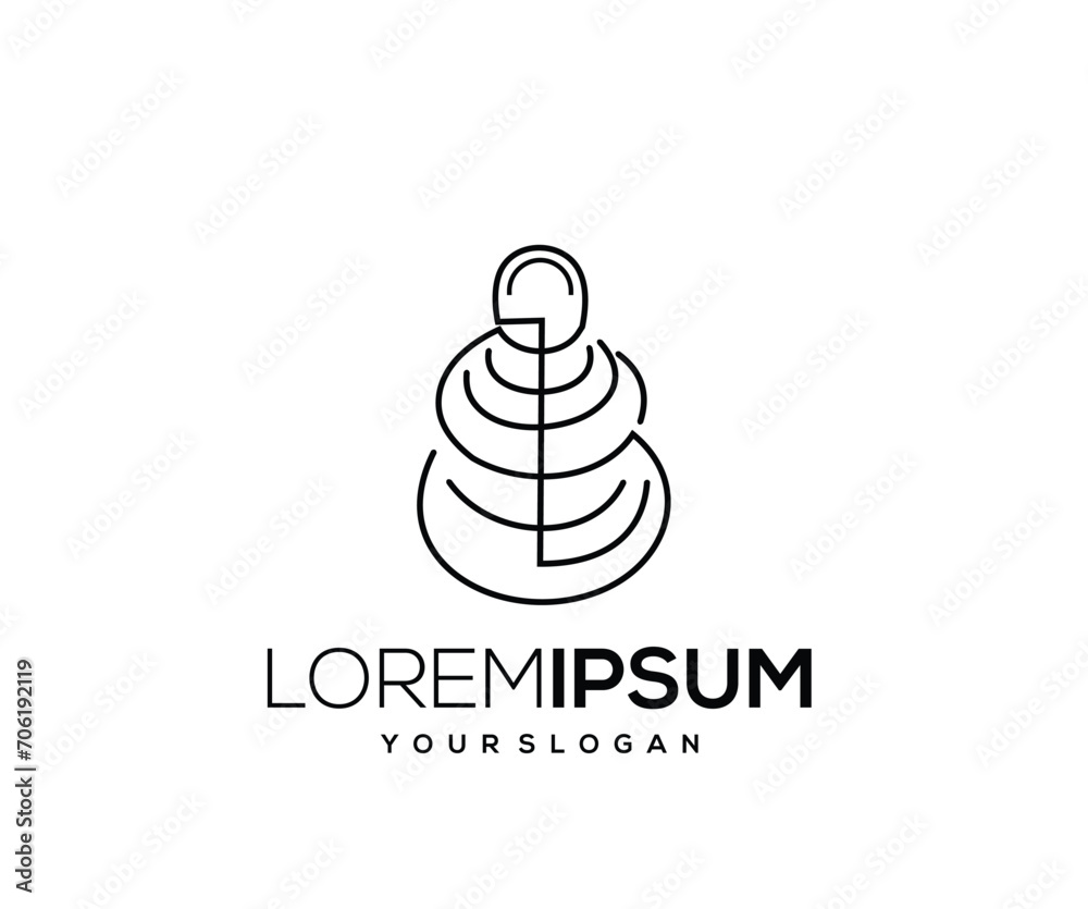 Bell Icon, Hand Drawn, Single Line Logo Design Bell Icon, Hand Drawn, Single Line Logo Design